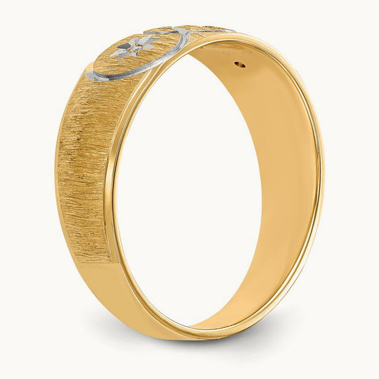 AA Quality Trio Mens Complete Wedding Band, 14K