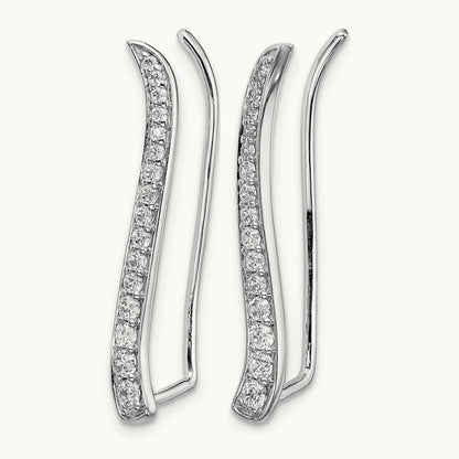 Diamond Ear Climber Earrings — photo set