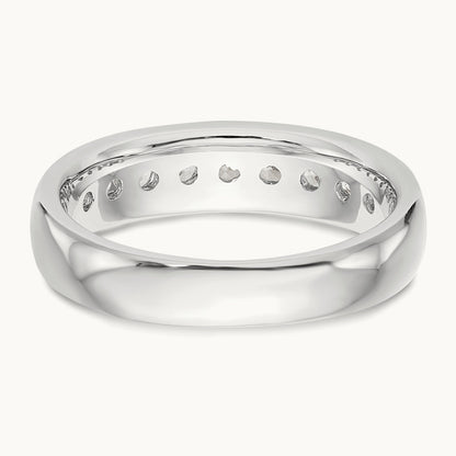 9-Stone Diamond Channel Band, 14K White Gold