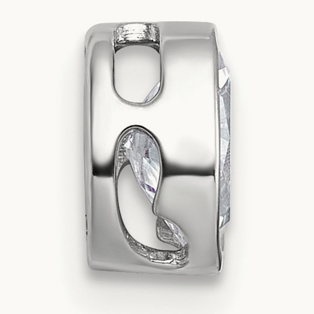 Oval Bezel Set Chain Slide Pendant, 0.25-3.00 ct tw Lab-Grown Diamond — 5/8 ct, VS (Best), 14K White Gold