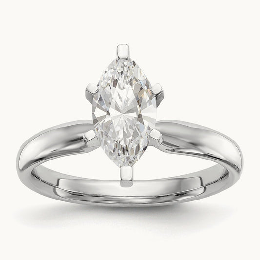 5/8ct. Tulip-Head Marquise Solitaire Mounting, 14K White Gold