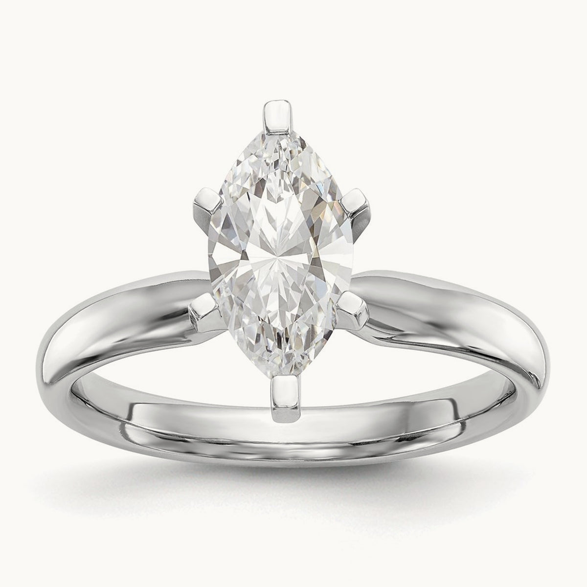1ct. Tulip-Head Comfort-Fit Marquise Solitaire Mounting, 14K White Gold