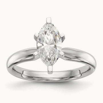 1ct. Tulip-Head Comfort-Fit Marquise Solitaire Mounting, 14K White Gold