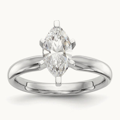 1/2ct. Tulip-Head Marquise Solitaire Mounting, 14K White Gold