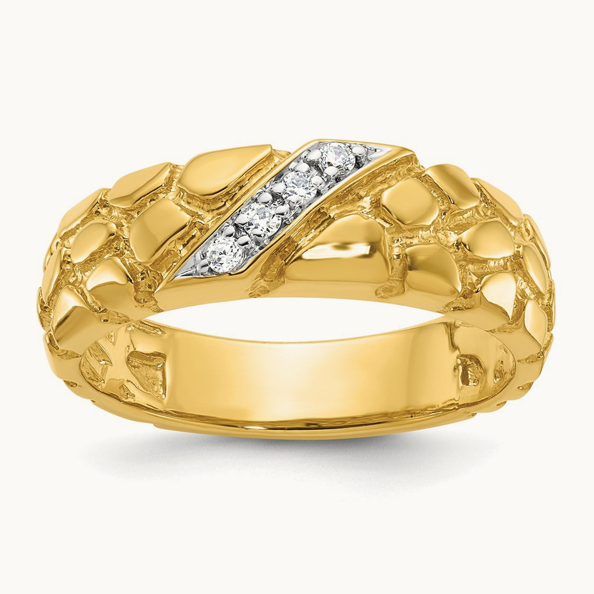 IBGoodman Men's Diamond Nugget Complete Ring, 14K