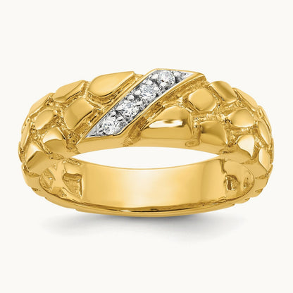 IBGoodman Men's Diamond Nugget Complete Ring, 14K