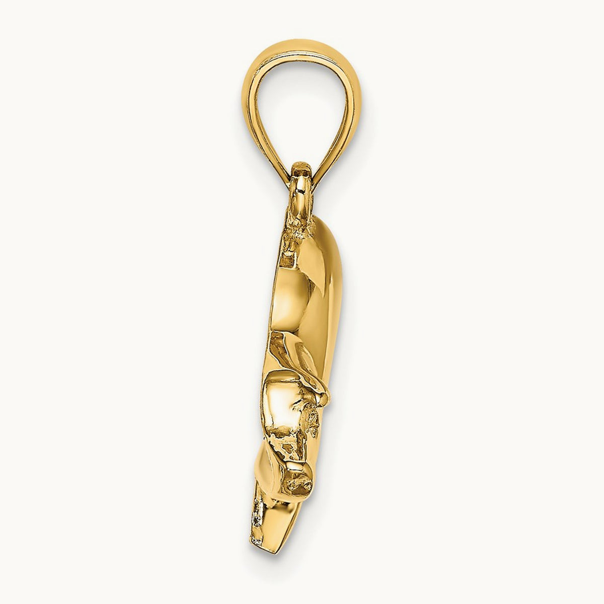 Polished Pig Charm, 14K