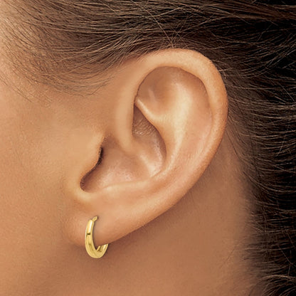 Polished Hinged Hoop Earrings — 14K Yellow Gold