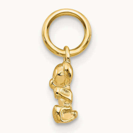 Polished Teddy Bear Charm, 14K