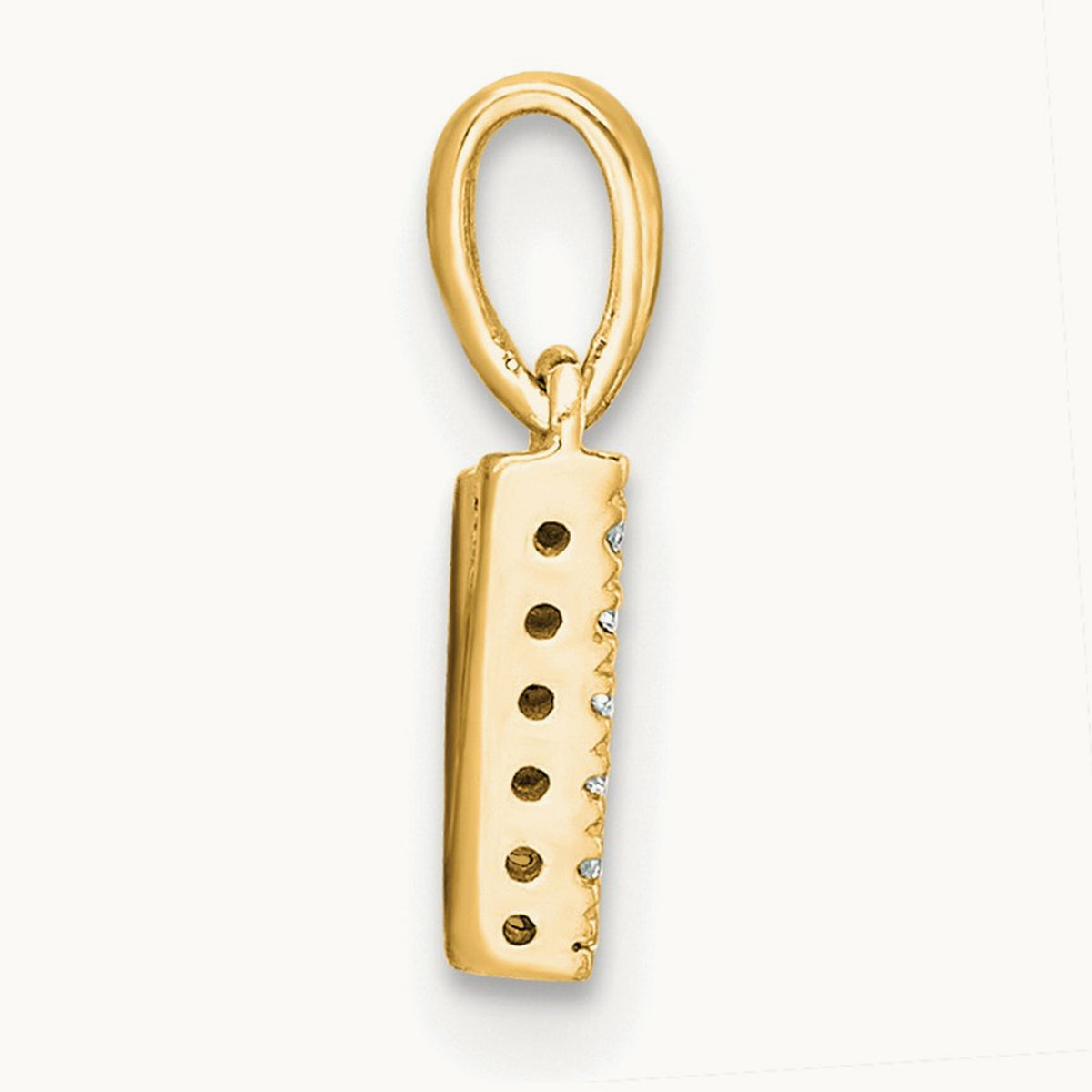 Diamond Initial with Bail Pendant — 14K Yellow Gold, V