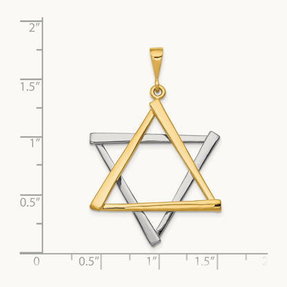 Star Of David Pendant, 14K Two-tone