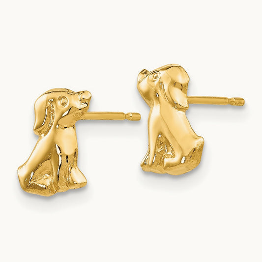 Madi K Dog Post Earrings, 14K