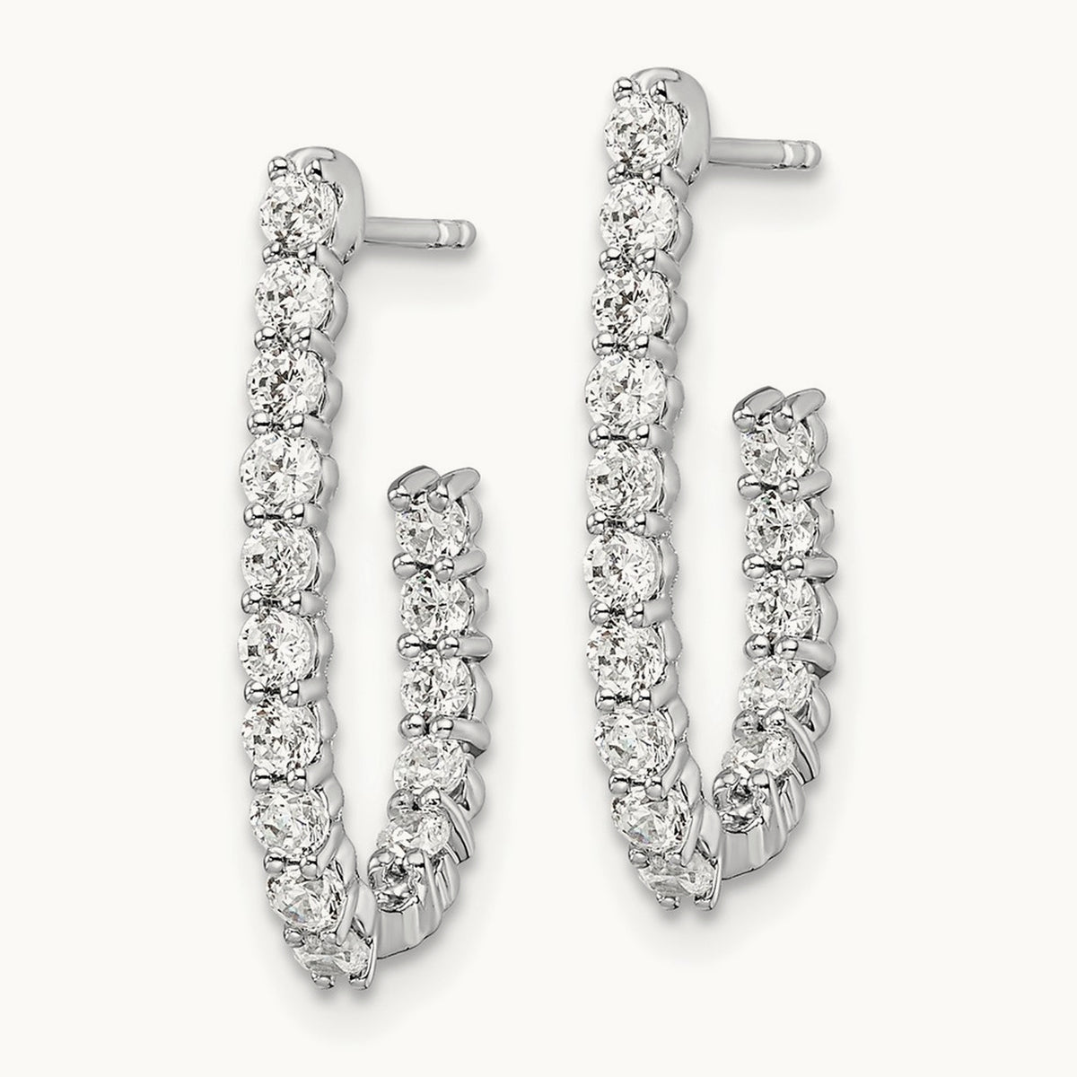 In/Out J-Hoop Hoop Earrings, 1.00 ct tw Lab-Grown Diamond