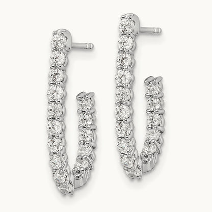 In/Out J-Hoop Hoop Earrings, 1.00 ct tw Lab-Grown Diamond