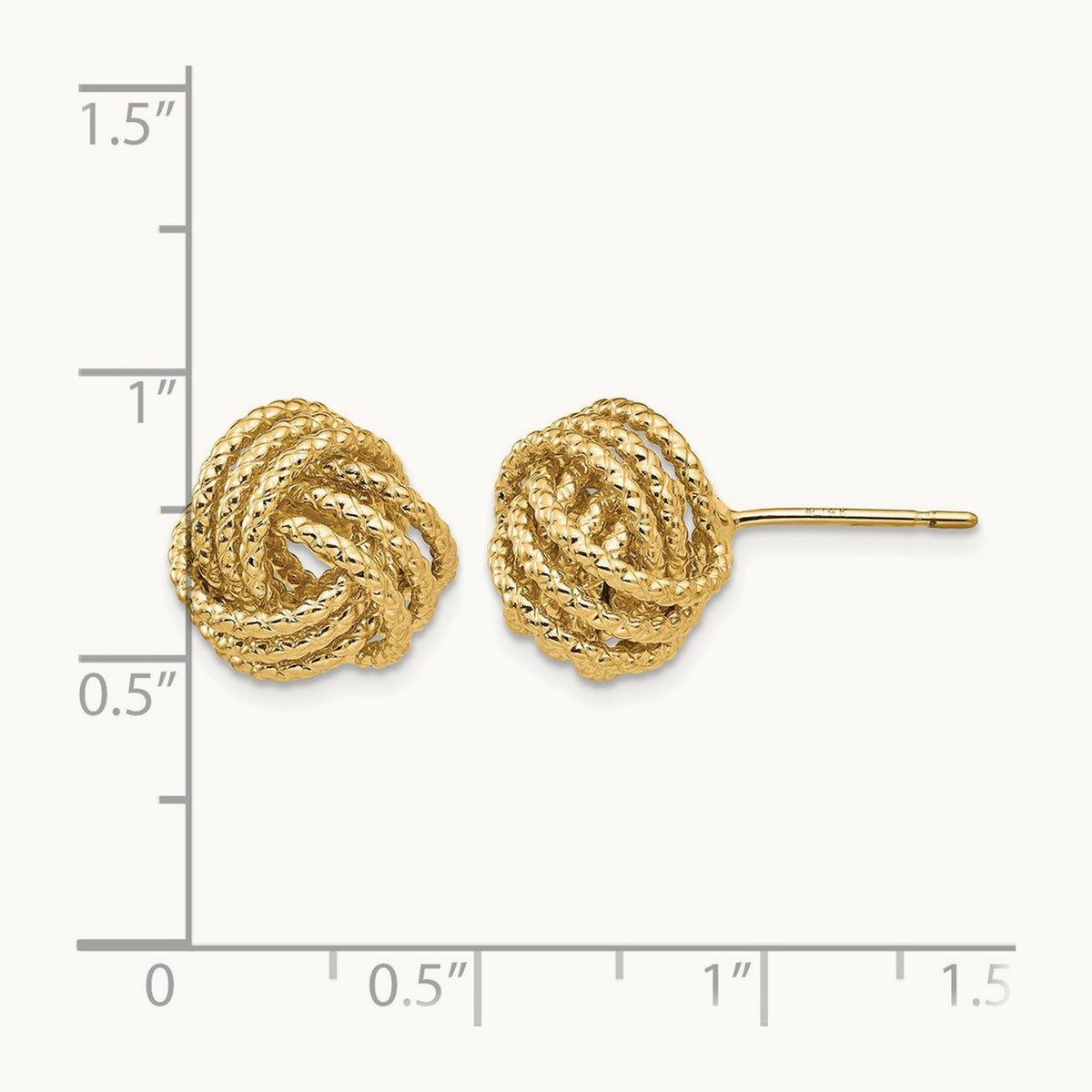 Polished & Twisted Love Knot Post Earrings, 14K