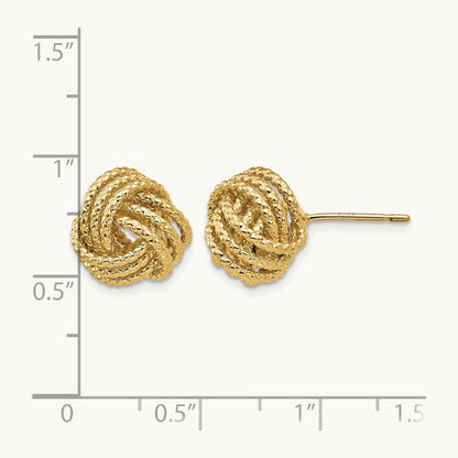 Polished & Twisted Love Knot Post Earrings, 14K