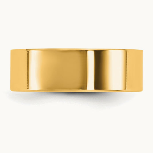 Lightweight Flat Band, 6.5mm, 10K Yellow Gold