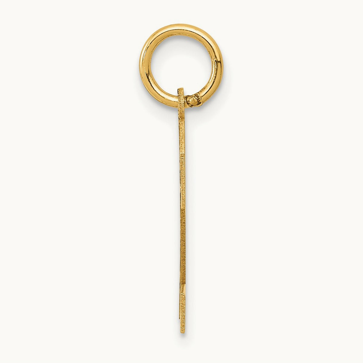 Medium Satin Number 2 Charm — 14K Yellow Gold