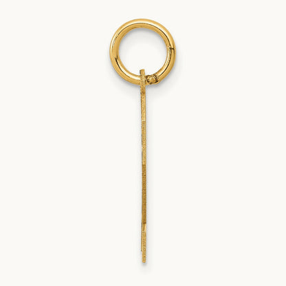 Medium Satin Number 2 Charm — 14K Yellow Gold