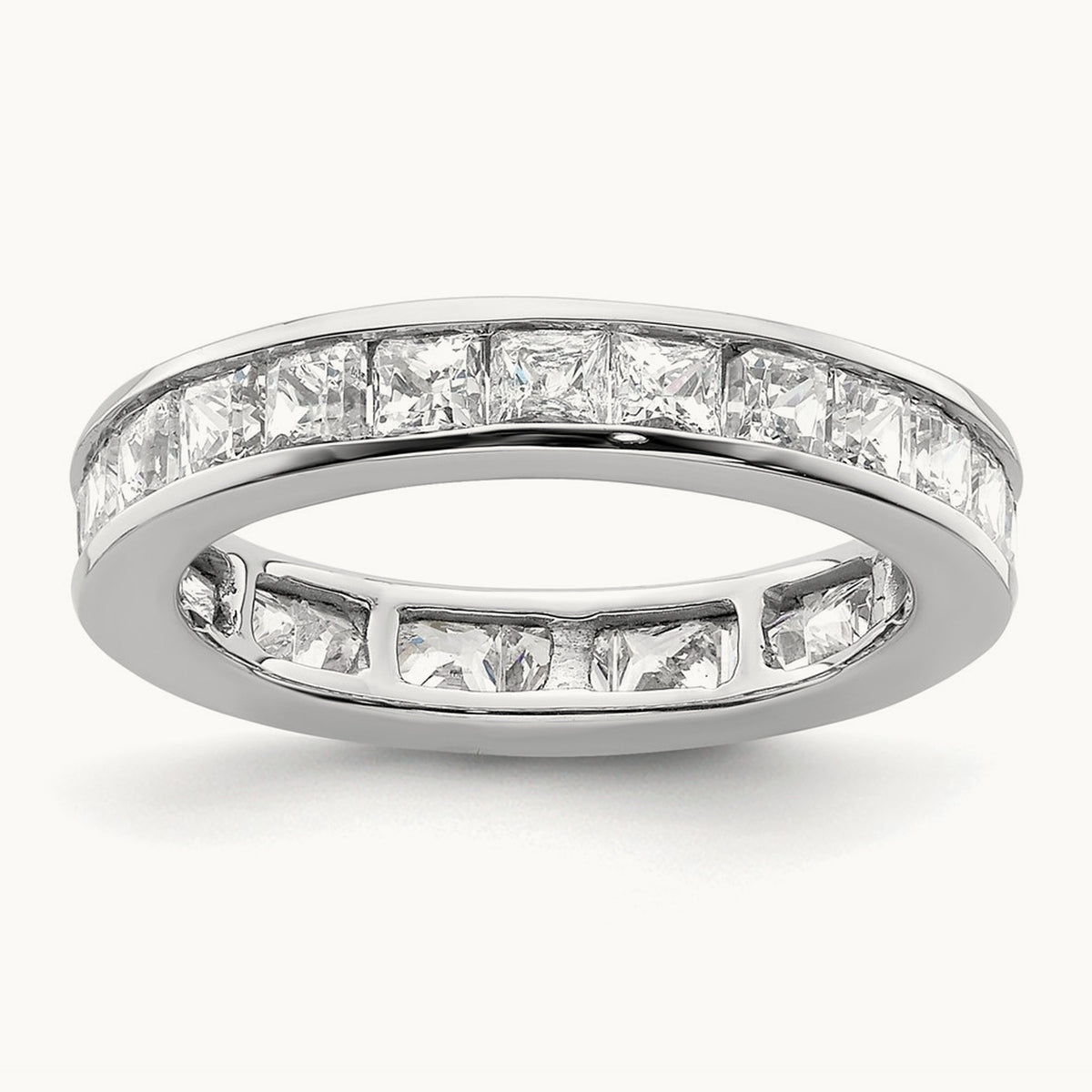 Polished Princess Channel Set Diamond Eternity Band, 2.00 ct tw — 14K White Gold