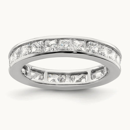 Polished Princess Channel Set Diamond Eternity Band, 2.00 ct tw — 14K White Gold