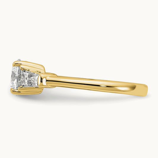 Baguette 3 Stone Engagement Ring, 1.50-3.75 ct tw Lab-Grown Diamond — 1 1/2 ct, 14K Yellow Gold