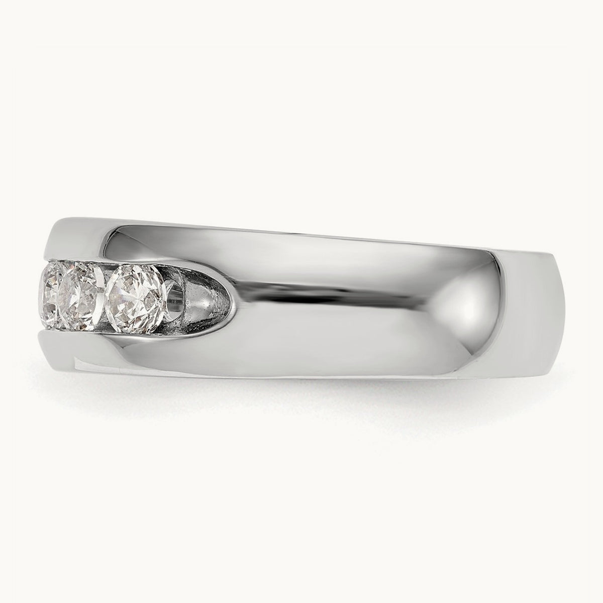 5-Stone Diamond Channel Band, 14K White Gold