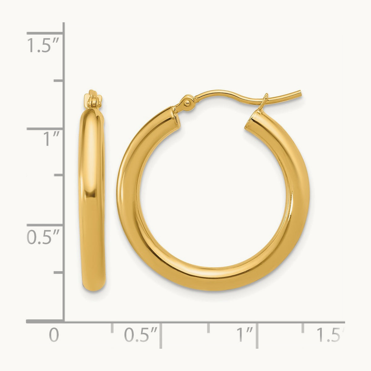 Polished Hinged Hoop Earrings, 10K — Leslie's