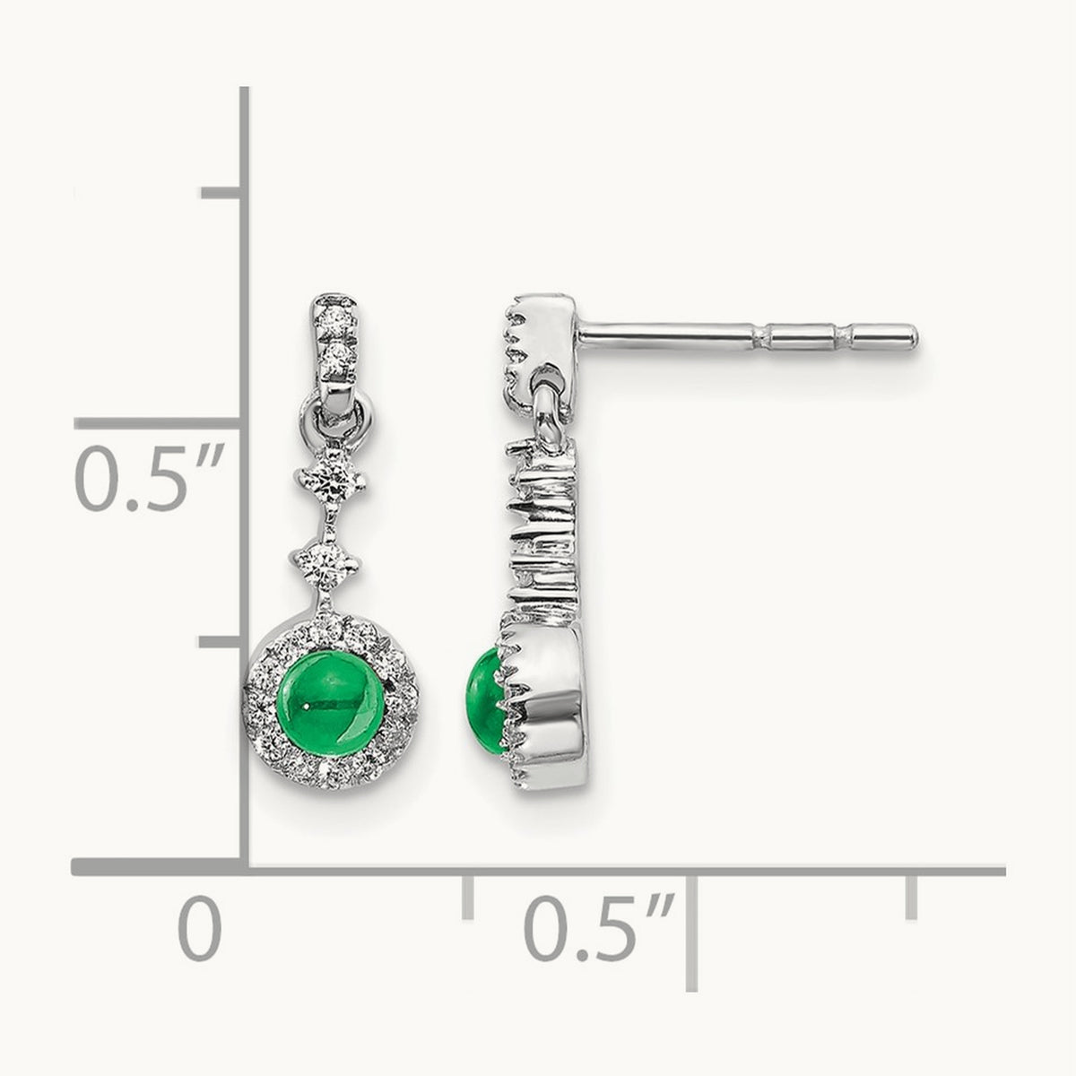 Diamond and Cabochon Emerald Earrings — photo set