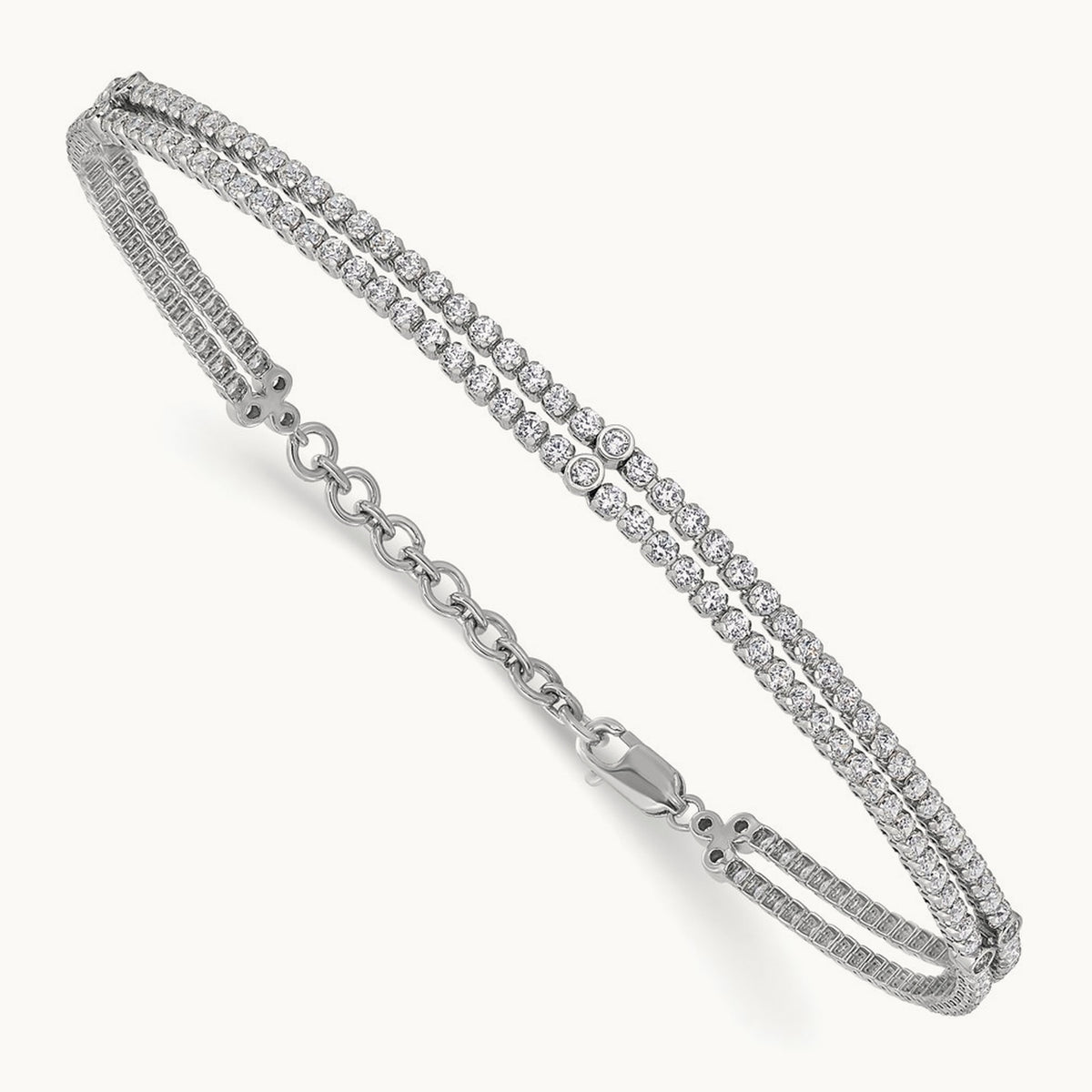 2 Strand with Ext Bracelet, 2.75 ct tw Lab-Grown Diamond