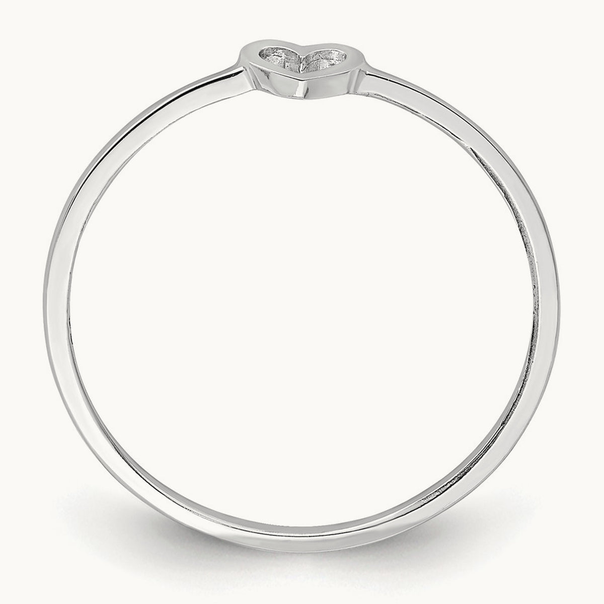Polished Heart Ring — 14K White Gold