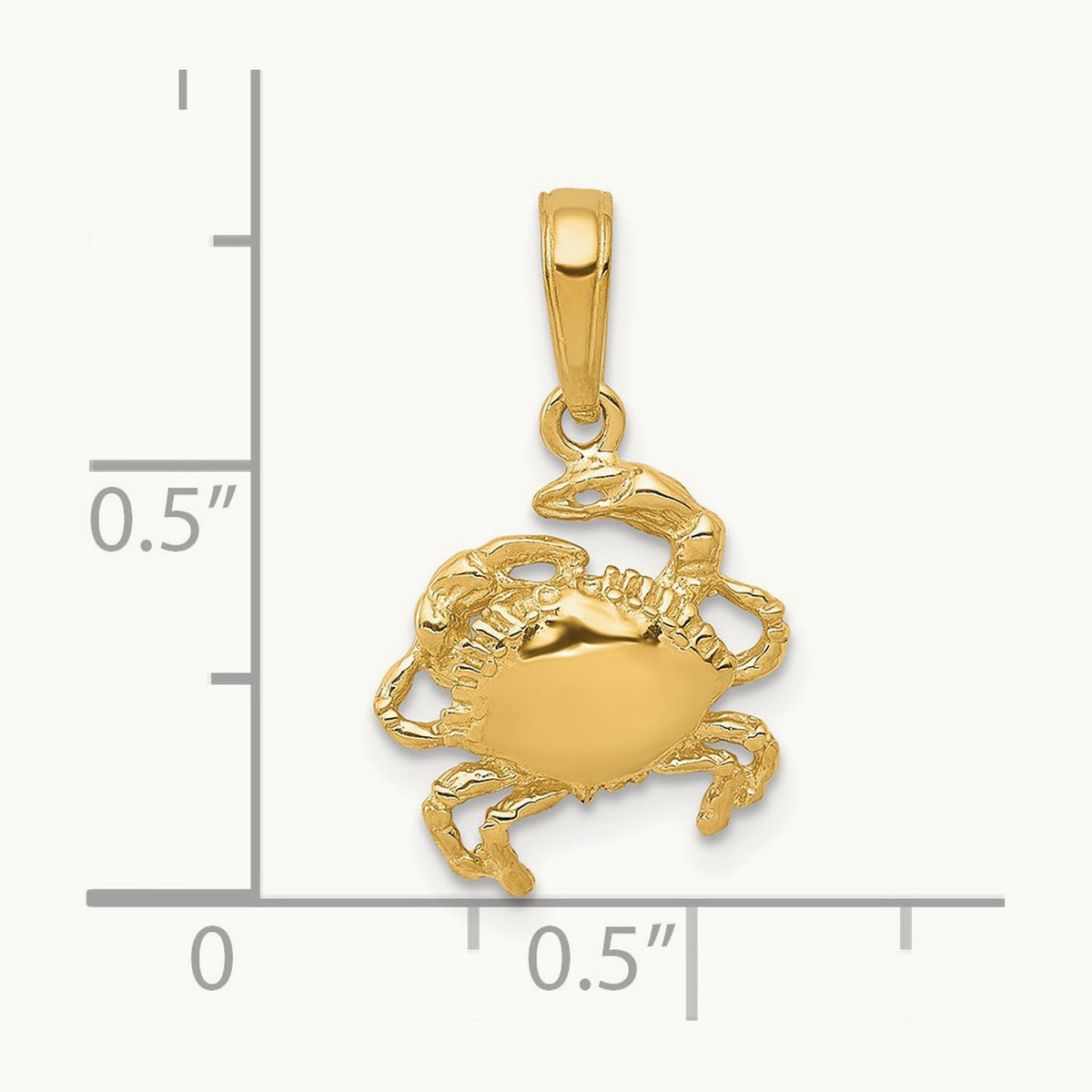 Crab Pendant, 14K