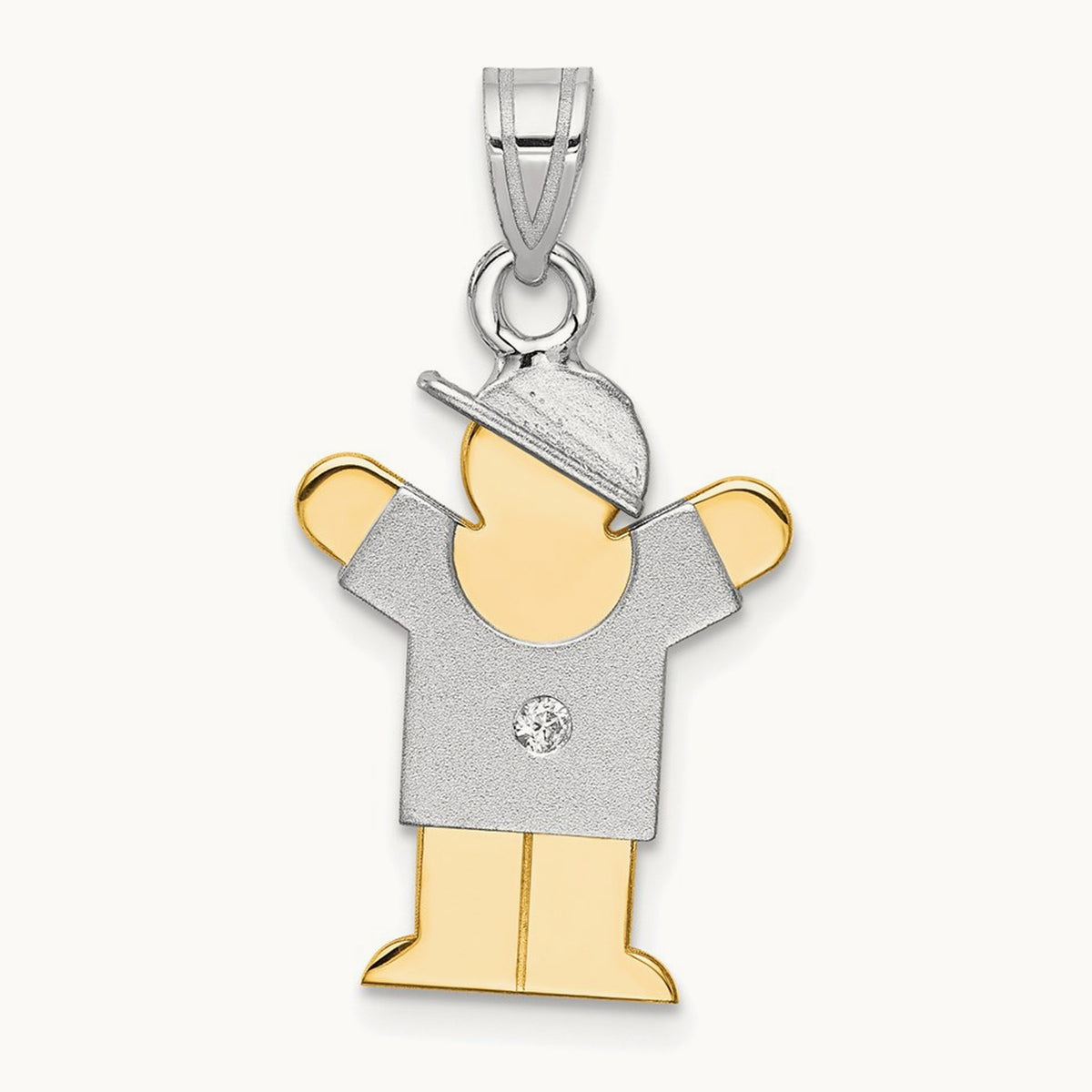 AA Diamond Kid Pendant, 14K Two-tone