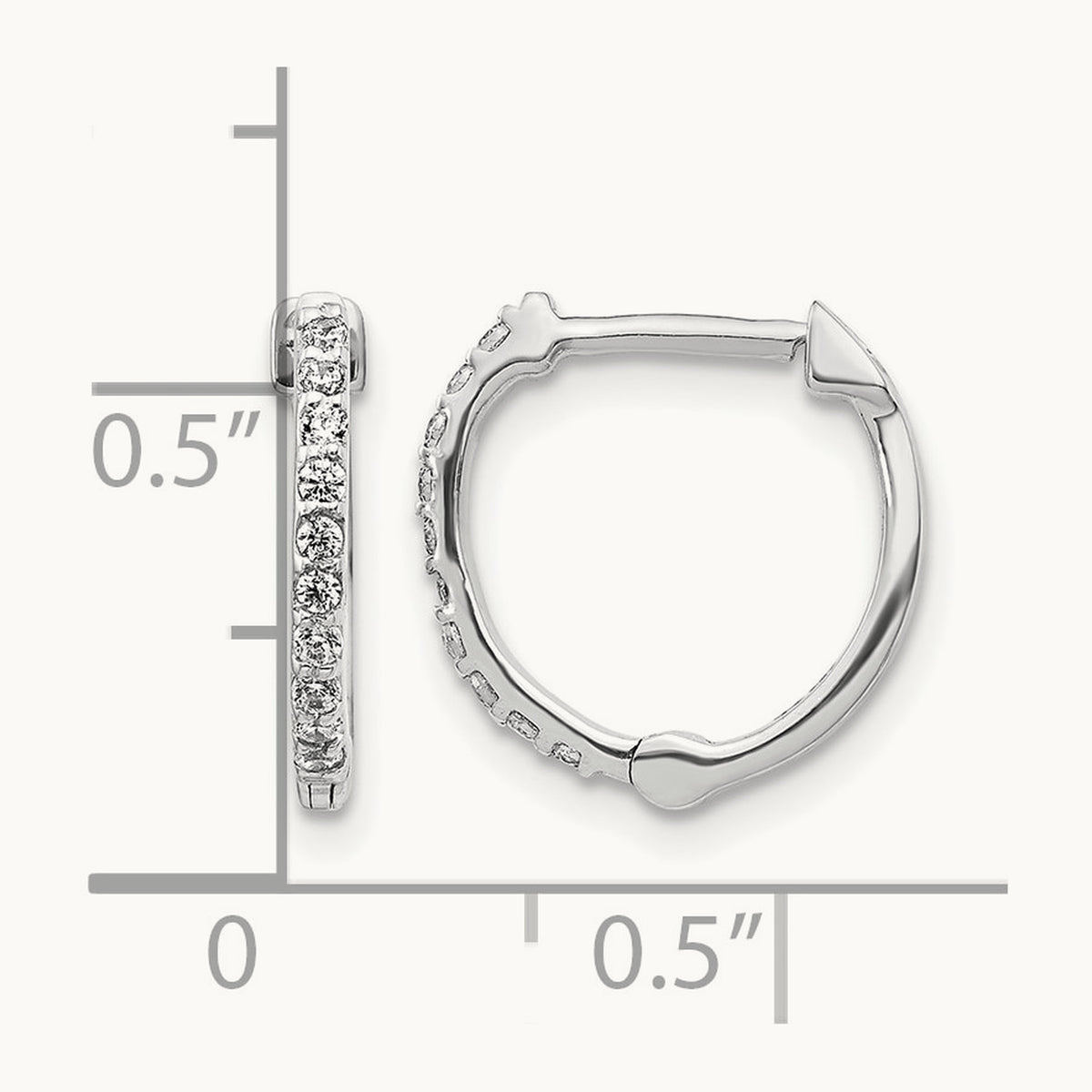 Hinged Hoop Earrings, 0.20 ct tw Lab-Grown Diamond — 14K White Gold
