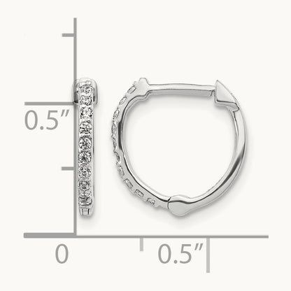 Hinged Hoop Earrings, 0.20 ct tw Lab-Grown Diamond — 14K White Gold