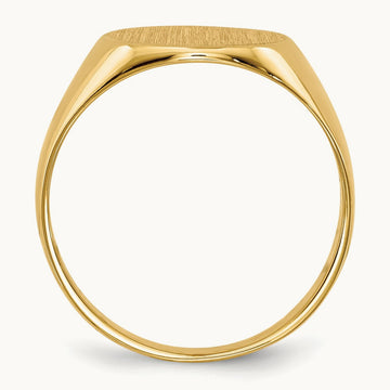 10.5x11. Closed Back Signet Ring, 0mm, 14K
