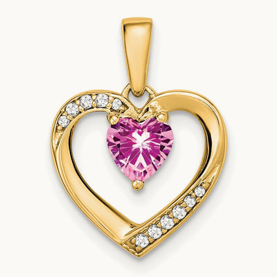 Sapphire and Diamond Heart Pendant — photo set