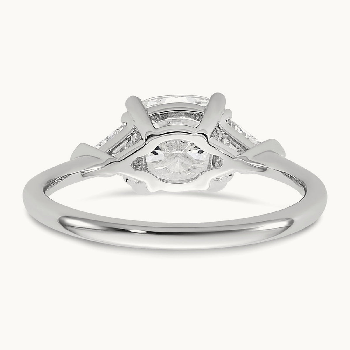 1/2ct Lab Grown Dia VS+ F+ Triangle 1 1/2ct Cushion Semi Eng Ring, 14K White Gold