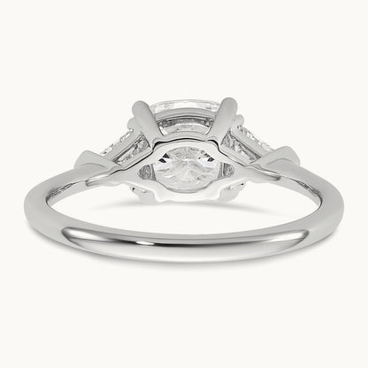 1/2ct Lab Grown Dia VS+ F+ Triangle 1 1/2ct Cushion Semi Eng Ring, 14K White Gold