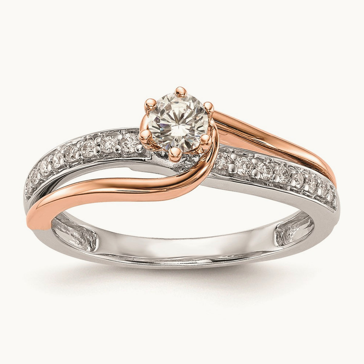 Semi-Mount Engagement Ring — 10K Two-Tone, 7
