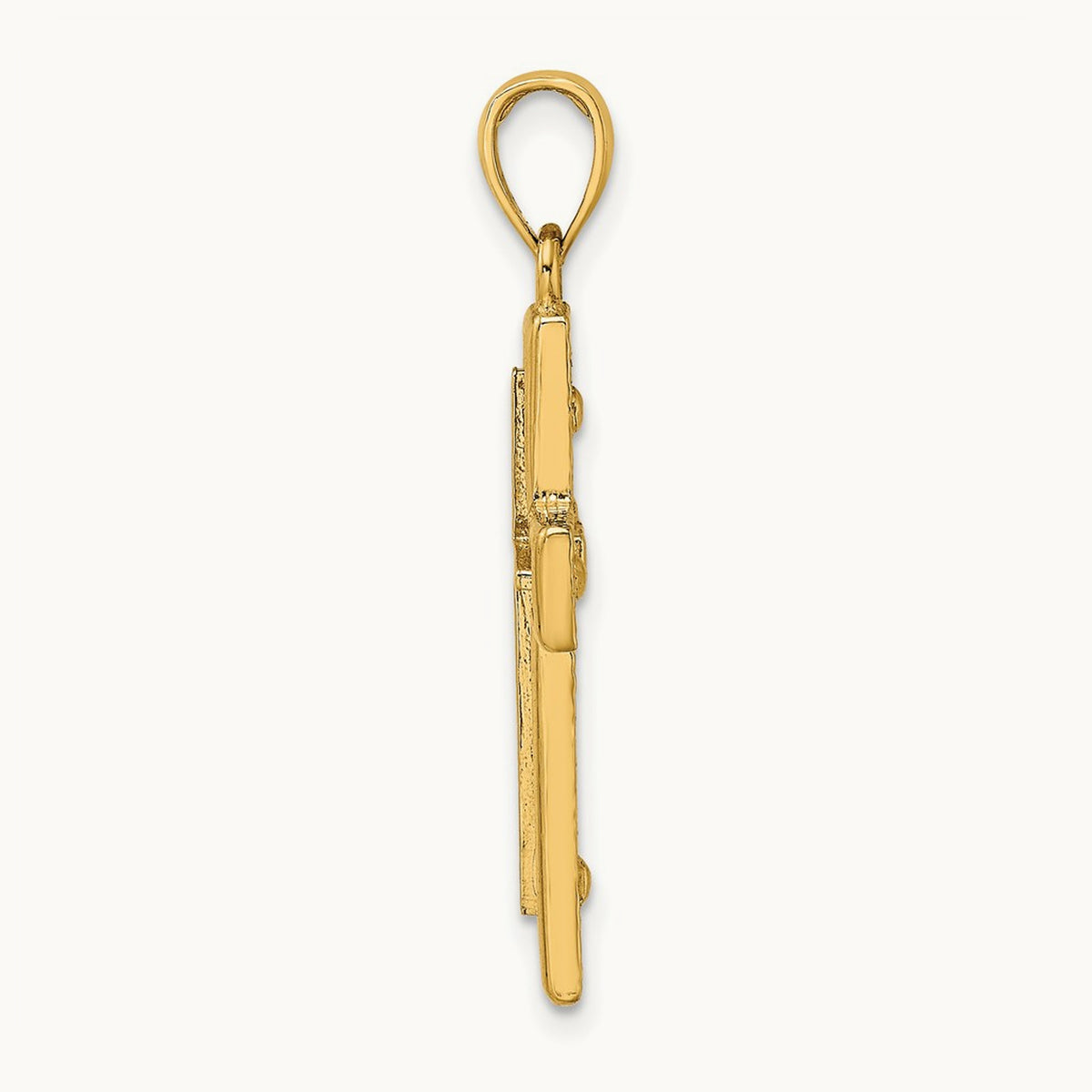 2-D Cross Charm — 14K Yellow Gold