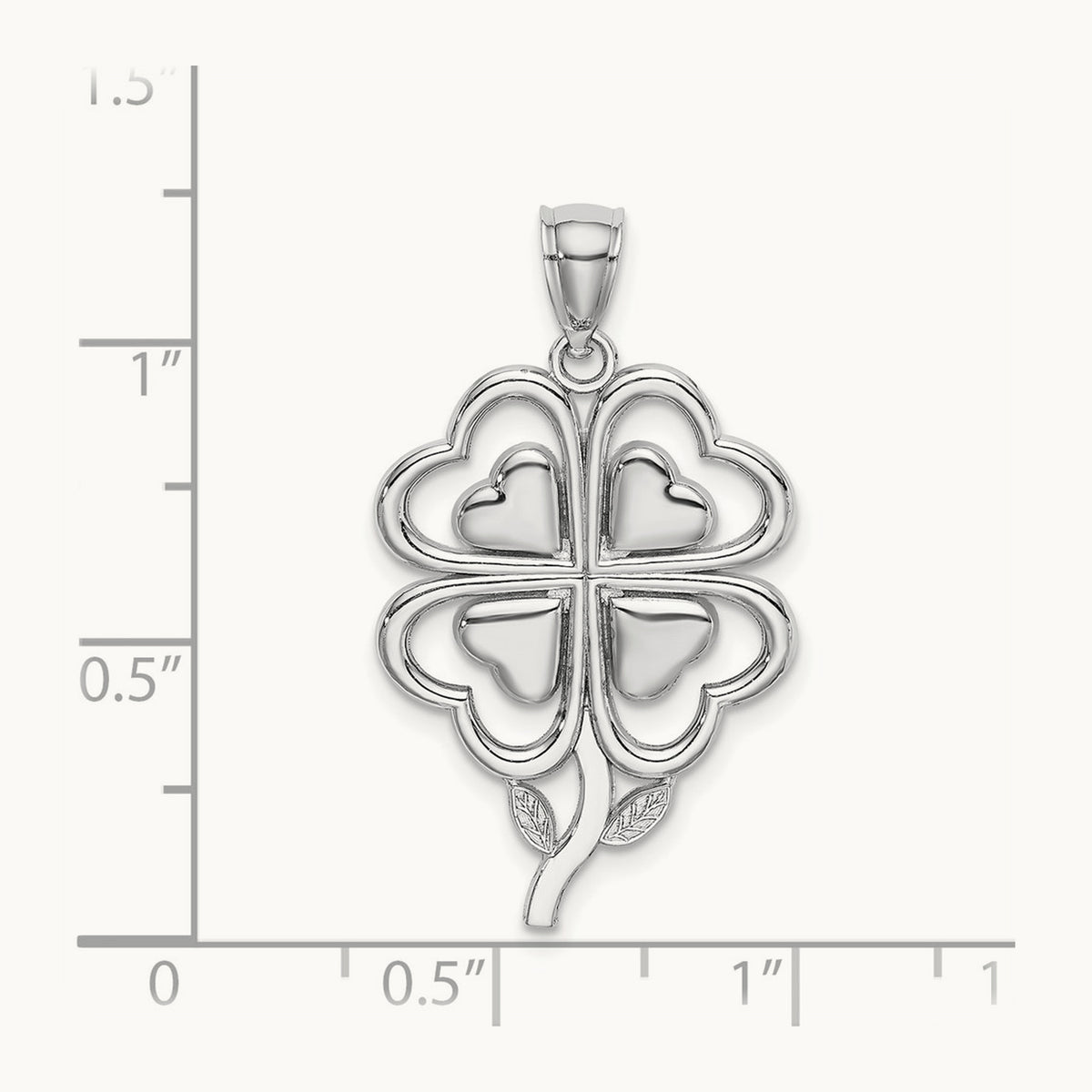 4-Leaf Clover Charm — 14K White Gold