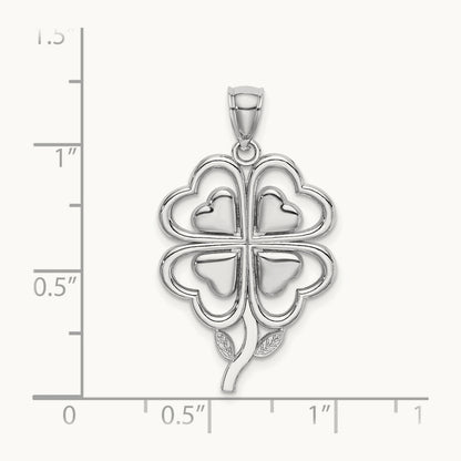 4-Leaf Clover Charm — 14K White Gold