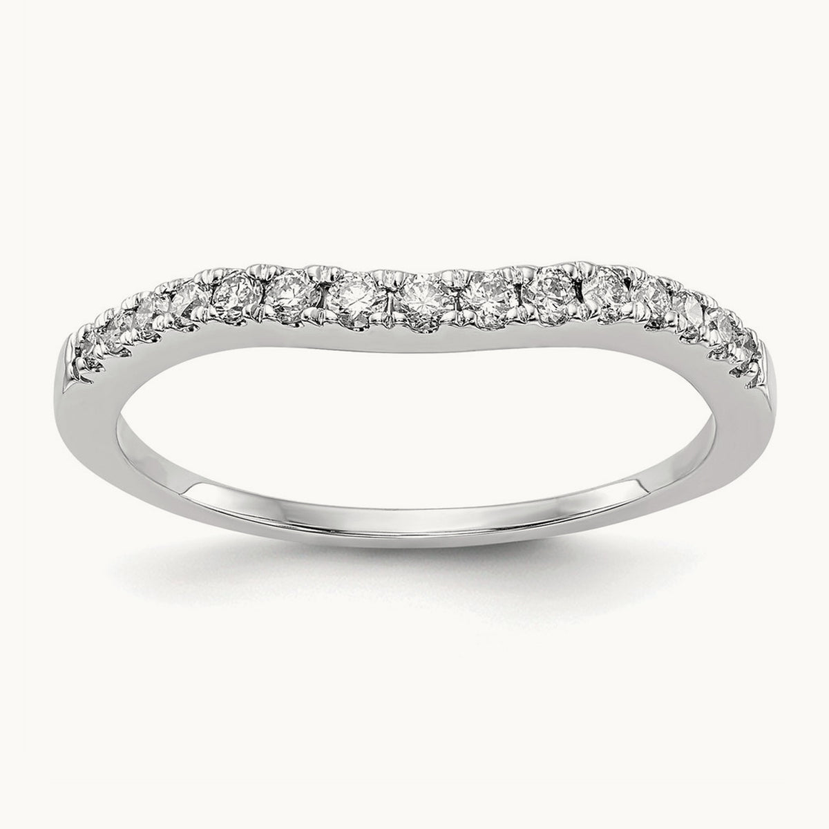 Curved Contour Wedding Band — 1/4 ct, Standard, 7