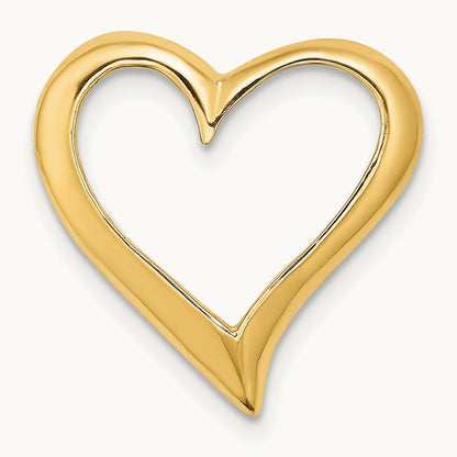 Large Floating Heart Slide — 14K Yellow Gold