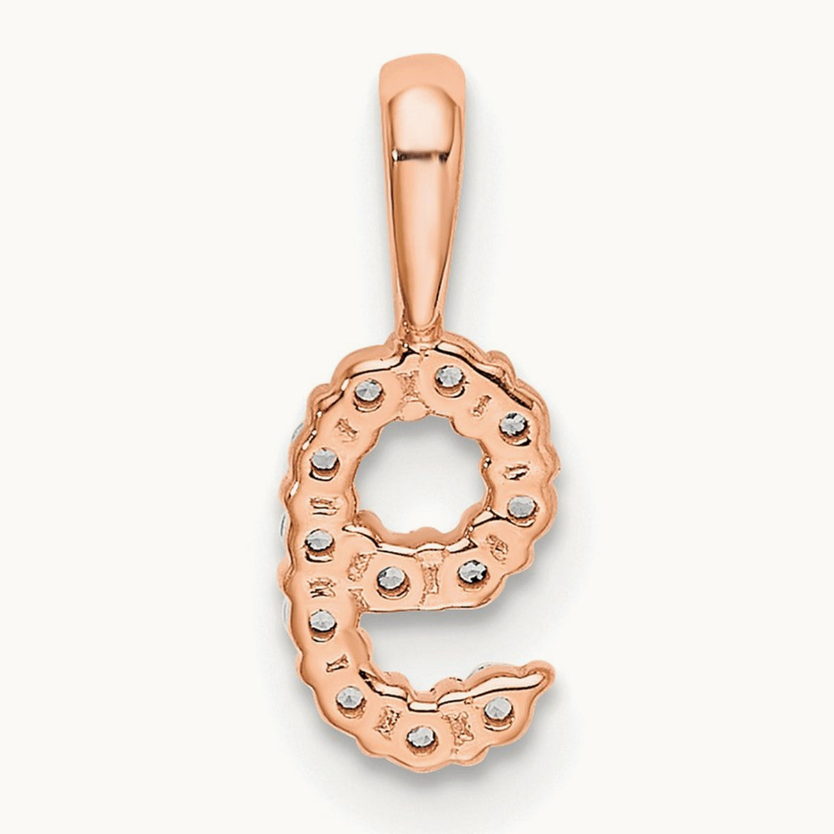 Diamond Number 9 Pendant — 14K Rose Gold, 13.12mm