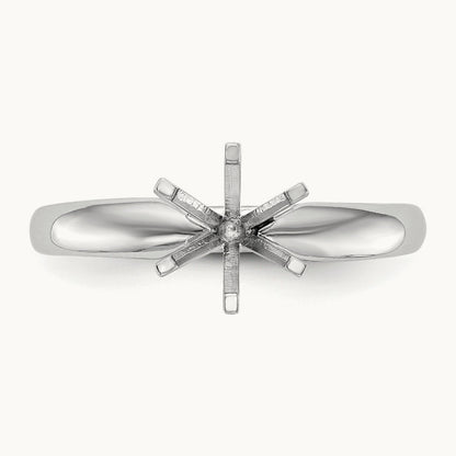 1/4ct. Medium-Weight Comfort-Fit 6-Prong Mounting, 14K White Gold