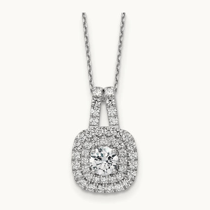 Double Halo Necklace, 1.50 ct tw Lab-Grown Diamond