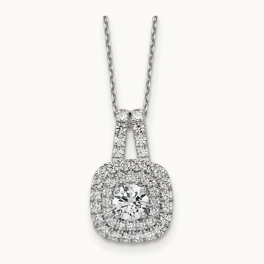 Double Halo Necklace, 1.50 ct tw Lab-Grown Diamond