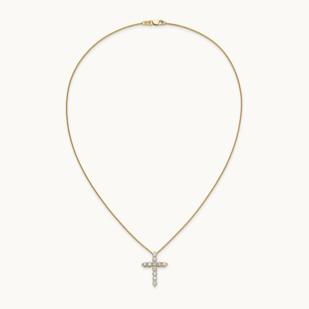 Diamond Cross 18 inch Necklace, 14K
